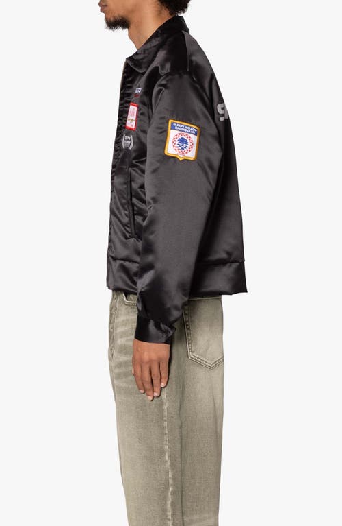 Shop Mnml Shrc Satin Mechanics Jacket In Black