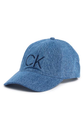 Shop Calvin Klein Ck Denim Baseball Cap<br /> In Creased Indigo