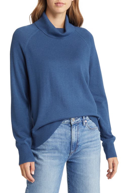 caslon(r) Cozy Turtleneck Sweater in Blue Ensign