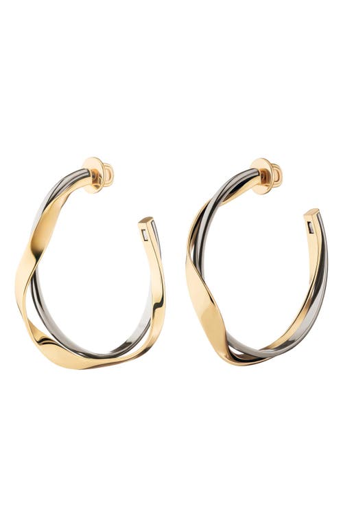 Shop Demarson Essie Twisted Hoop Earrings In Shiny Gold/hematite