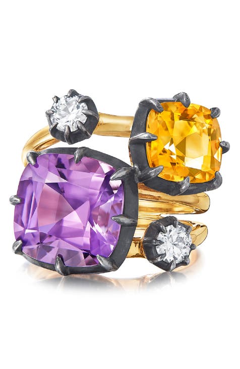 Fred Leighton Collet 7 Stone Diamond Ring - Rings - Broken English Jewelry