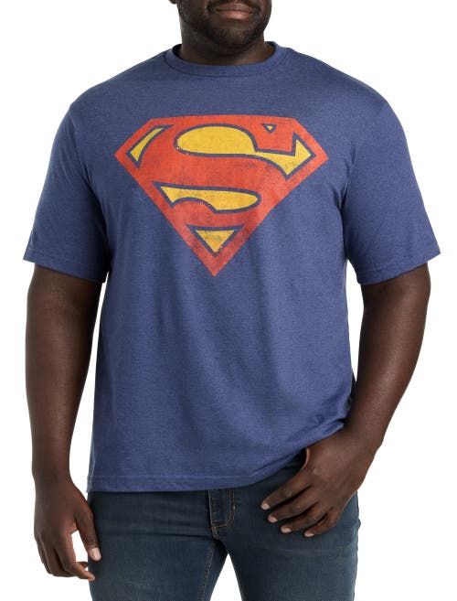 True Nation by DXL Classic Superman Logo Graphic Tee Navy Heather at Nordstrom,