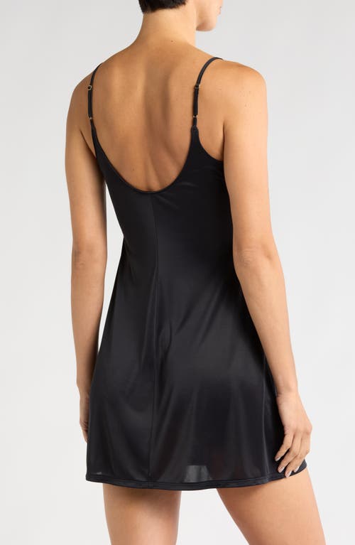 Shop Natori Body Doubles Lace Trim Chemise In Black