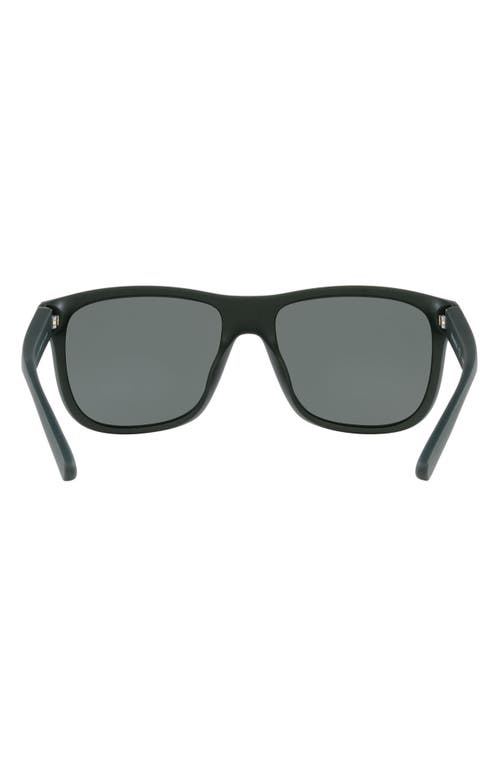 Shop Armani Exchange 57mm Pillow Sunglasses In Matte Green/green Petrol