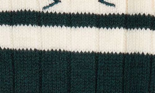 Shop Varley Malissa Wide Rib Crew Socks In Conifer