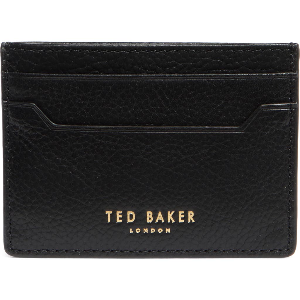 Ted Baker London Cavendish Pebbled Cardholder In Black