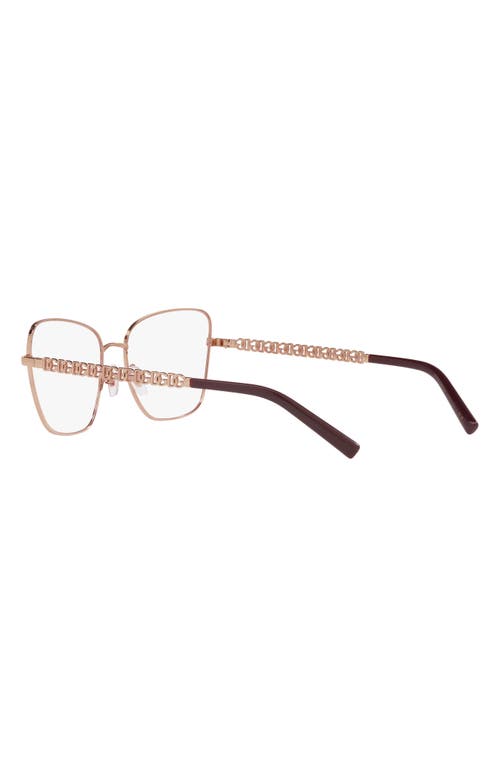 Shop Dolce & Gabbana Dolce&gabbana 57mm Butterfly Optical Glasses In Rose Gold/bordeaux