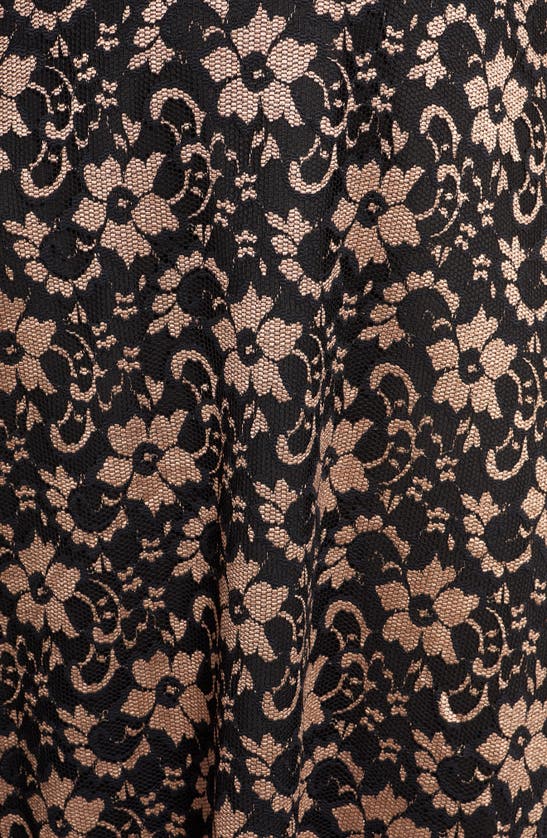 Kiyonna Plus Womens Lace Floral Cocktail And Party Dress In Black