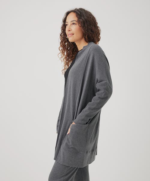 Pact Organic Cotton Airplane Cardigan In Medium Grey Heather