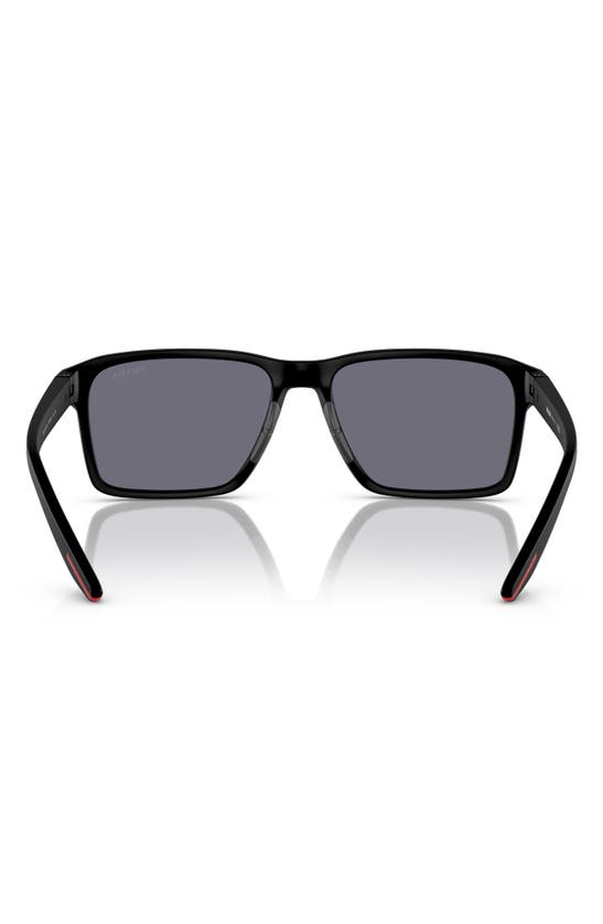 Shop Prada 58mm Rectangular Sunglasses In Matte Black