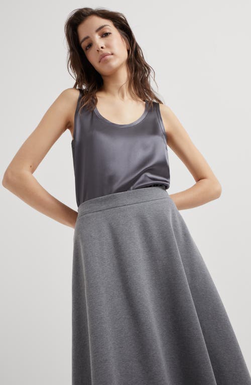 Shop Brunello Cucinelli Circle Midi Skirt In Medium Grey