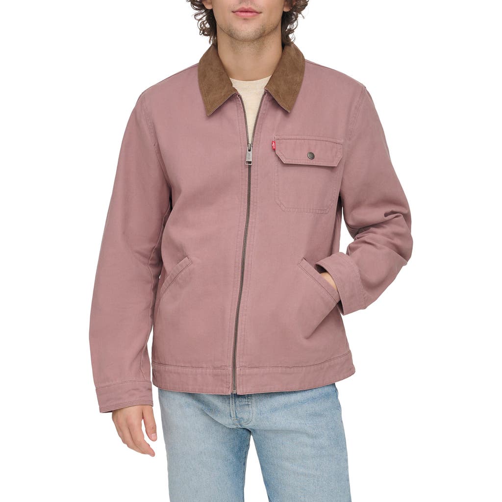 Levi's Men's Cotton Canvas Zip-front Utility Jacket In Mauve