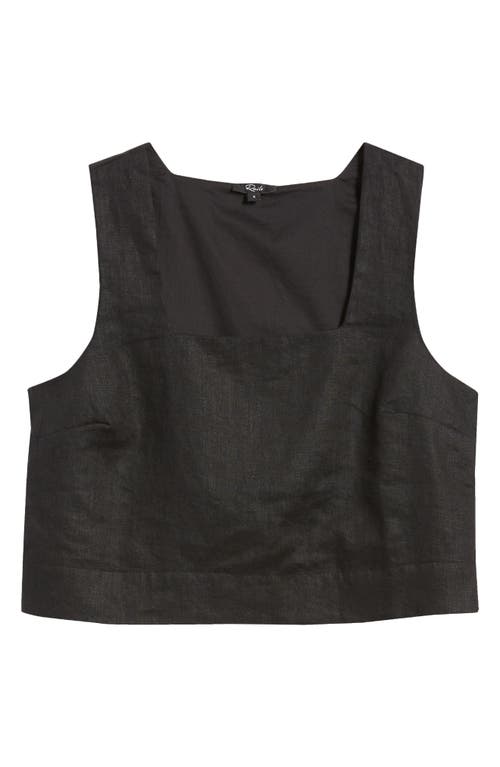 Shop Rails Akira Linen Crop Tank Top In Black