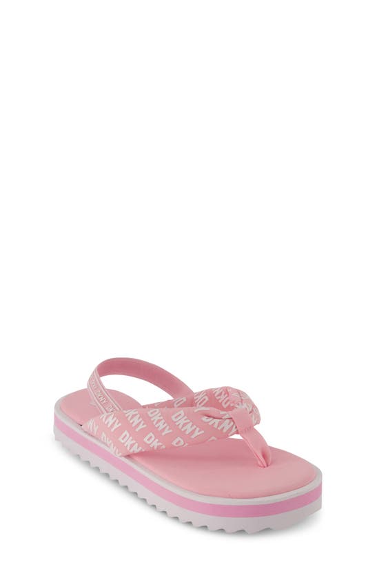 Dkny Kids' Nia Logo Flip Flop In Pink