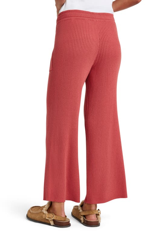 Shop Splendid Georgie Rib Wide Leg Crop Pants In Poppy