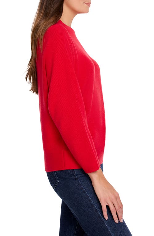 Shop Nic + Zoe Nic+zoe Shaker Stitch Mock Neck Sweater In Amaryllis