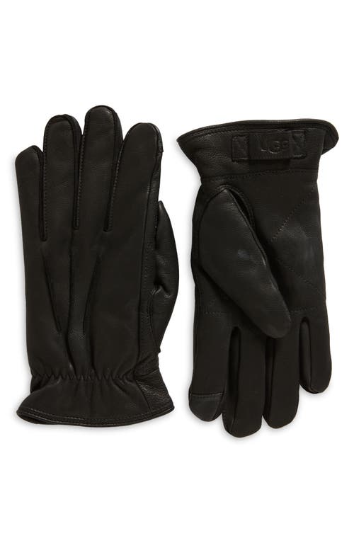 UGG(r) 3 Point Leather Gloves in Black