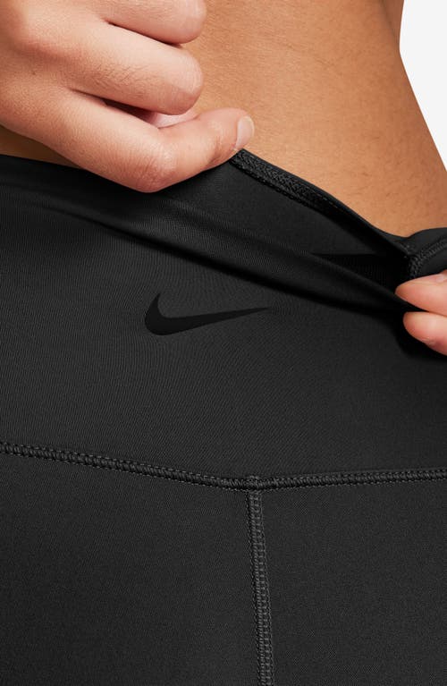 Nike Women's One High-waisted 7/8 Leggings With Pockets In Black/black