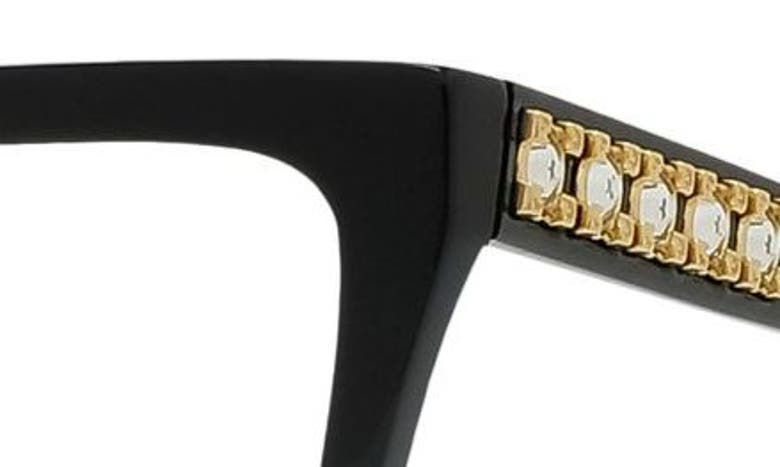 Givenchy Plumeties 55mm Rectangular Optical Glasses In Shiny Black