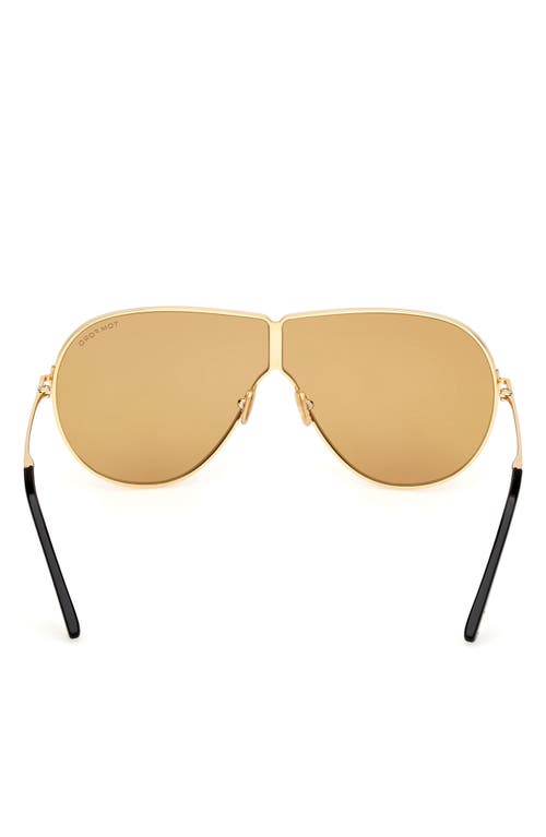 Shop Tom Ford Keating 71mm Oversize Pilot Sunglasses In Shiny Deep Gold/amber