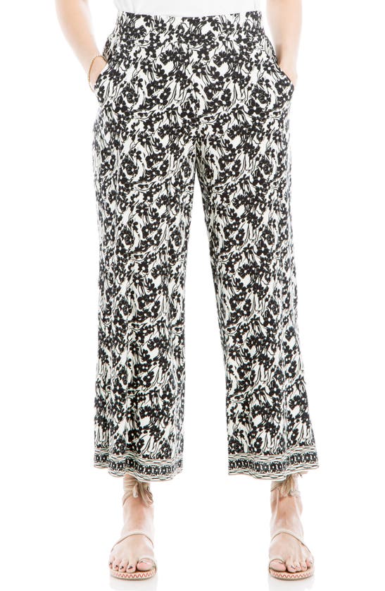 Shop Max Studio Wide Leg Pull-on Crop Pants In Ivbkfrpl