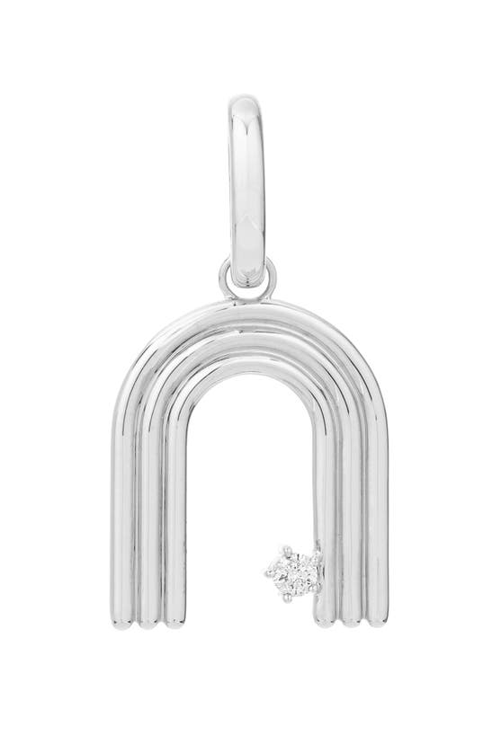 Shop Adina Reyter Groovy Letter Charm Pendant In Silver - N