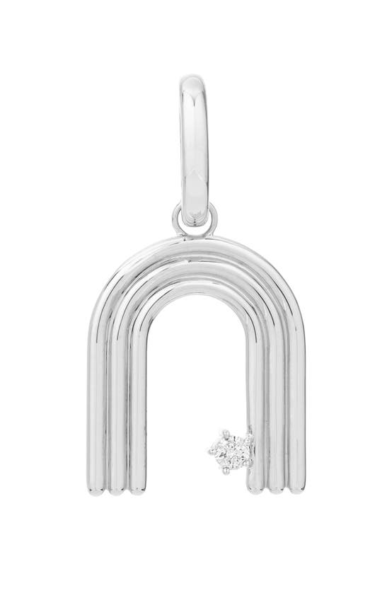 Adina Reyter Groovy Letter Charm Pendant In Silver - N