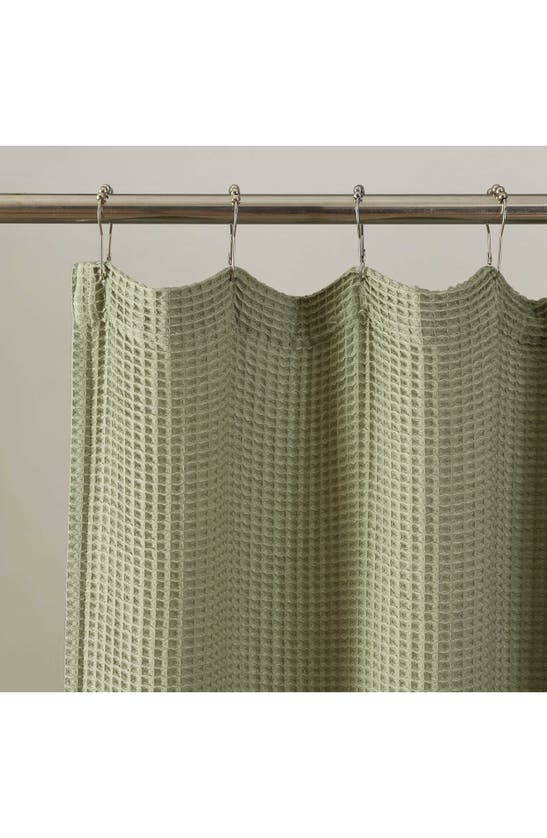 Shop Calvin Klein Waffle Weave Shower Curtain In Sage Green