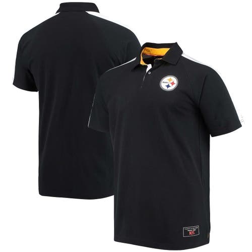 UPC 195195410038 product image for Men's Tommy Hilfiger Black/White Pittsburgh Steelers Holden Raglan Polo at Nords | upcitemdb.com