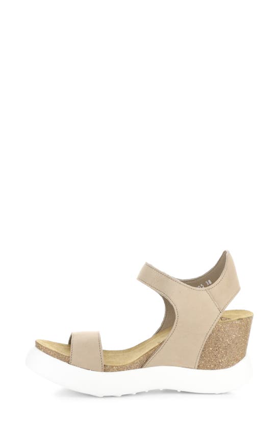Shop Fly London Gogo Platform Wedge Sandal In 005 Taupe Cupido