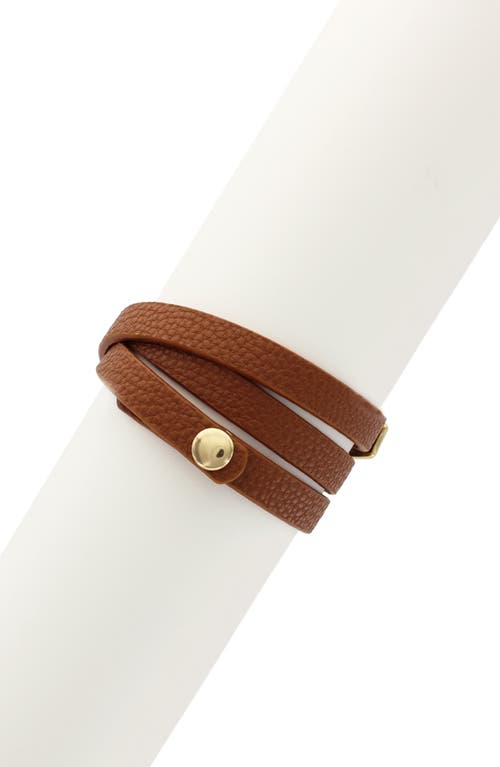 Olivia Welles Kalei Wrap Bracelet In Antique Gold/brown