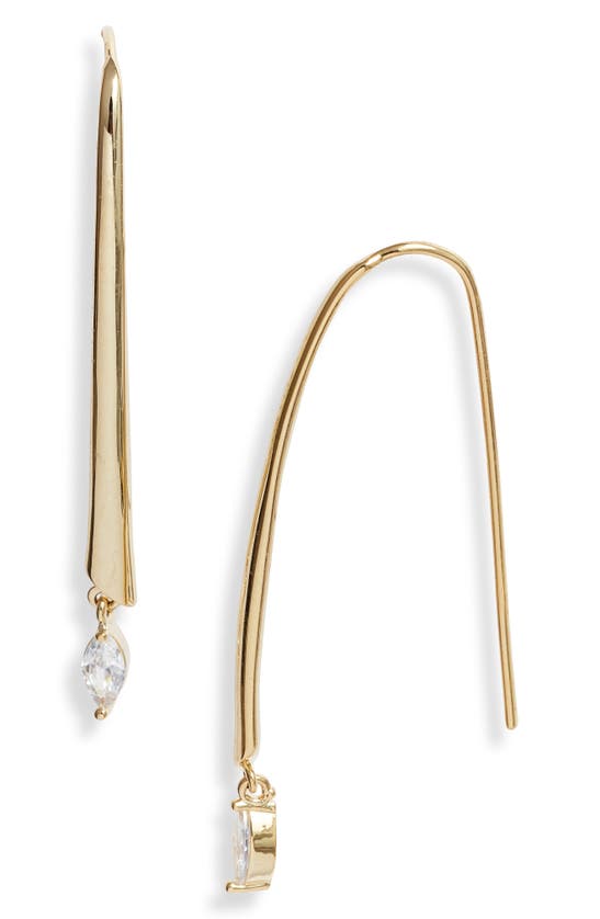 Shop Nordstrom Demi Fine Cubic Zirconia Threader Earrings In 14k Gold Plated