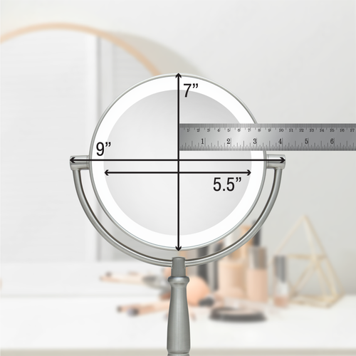 Zadro Lighted Makeup Mirror With 5x/1x Magnifications & Cordless In Satin Nickel