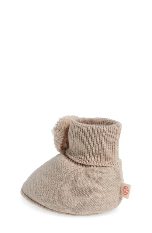 Pink Lemonade Pompom Cotton Bootie In Rice