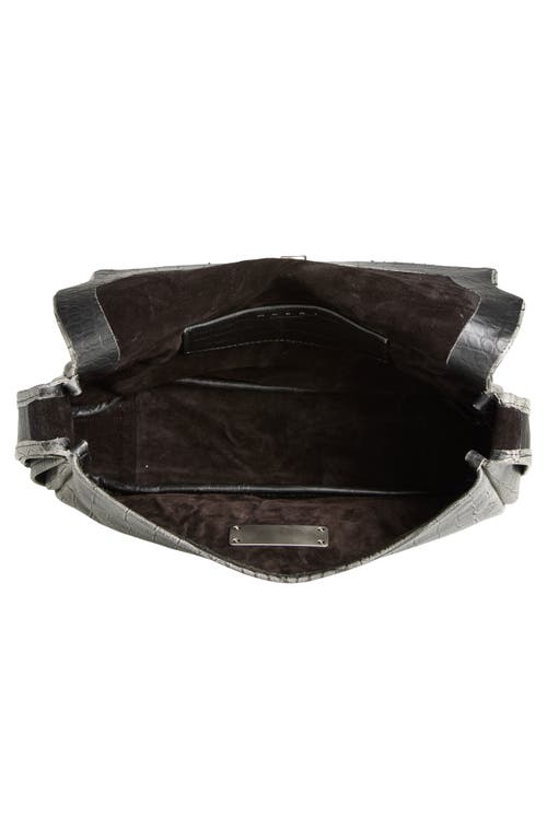 Marni Medium Trunkaroo Croc Embossed Leather Shoulder Bag In Black