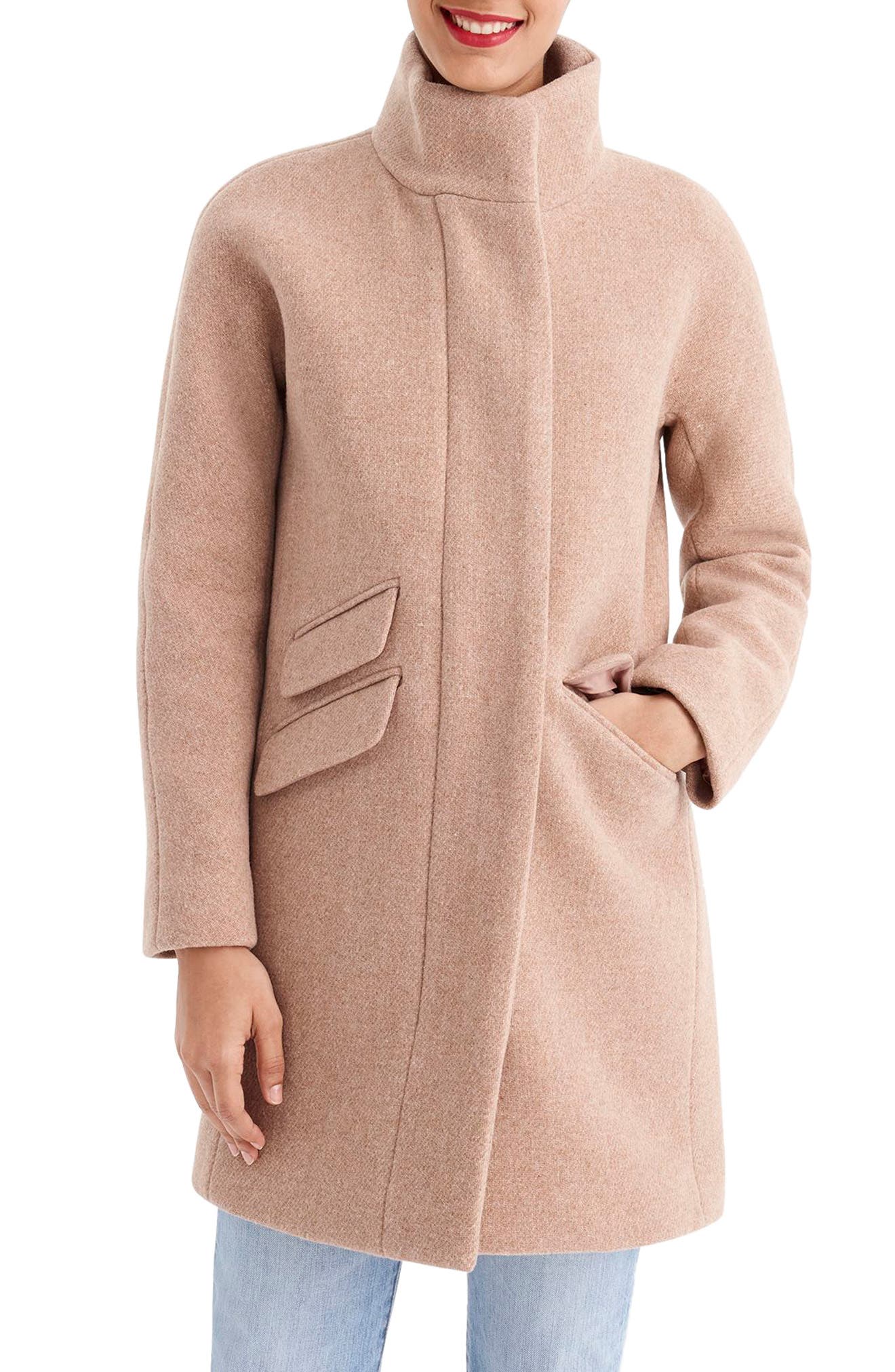 j crew cocoon coat sandstone