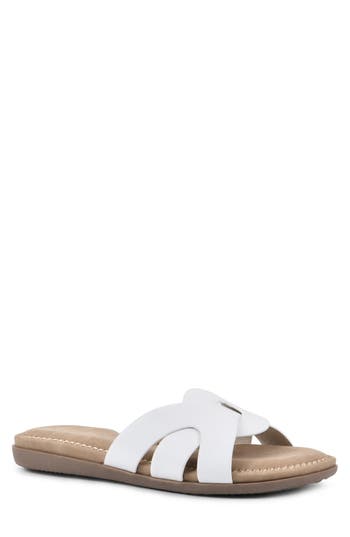 Cliffs By White Mountain Fortunate Woven Sandal In White/burnished/smooth