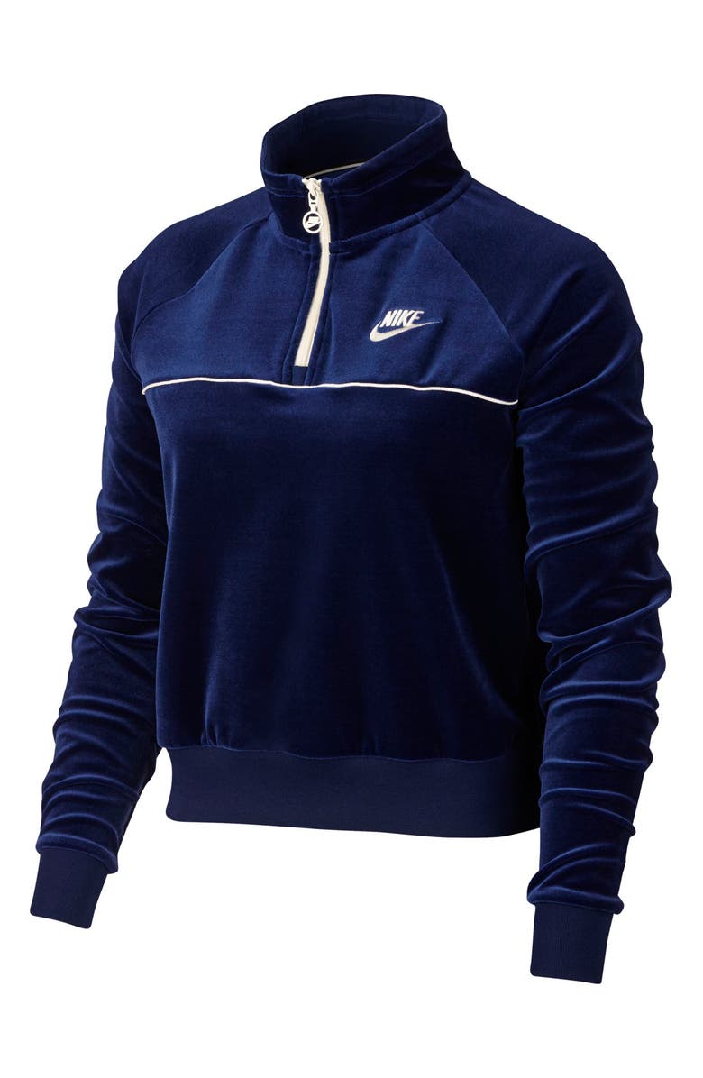 Nike Sportswear Quarter Zip Velour Pullover | Nordstrom