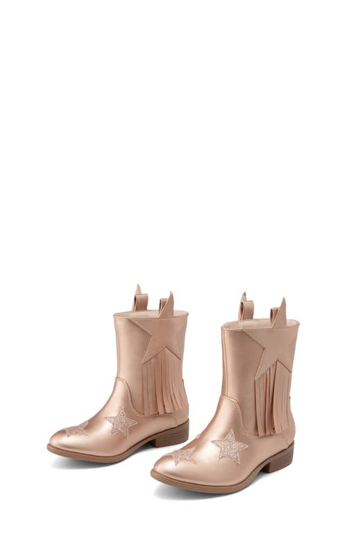 Dream Pairs Kids' Western Boot In Rose Gold