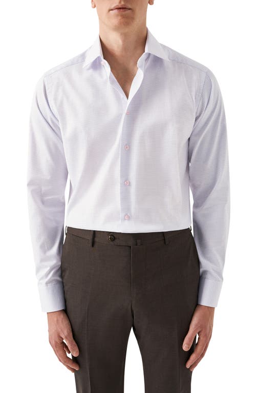 ETON ETON SLIM FIT MICROCHECK ORGANIC COTTON DRESS SHIRT 