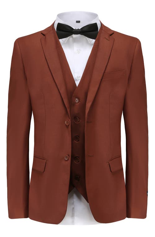 Braveman Premium Slim Fit 3-piece Suit In Copper