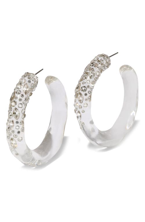 Alexis Bittar Confetti Crystal Lucite Hoop Earrings in Crystal/Clear at Nordstrom
