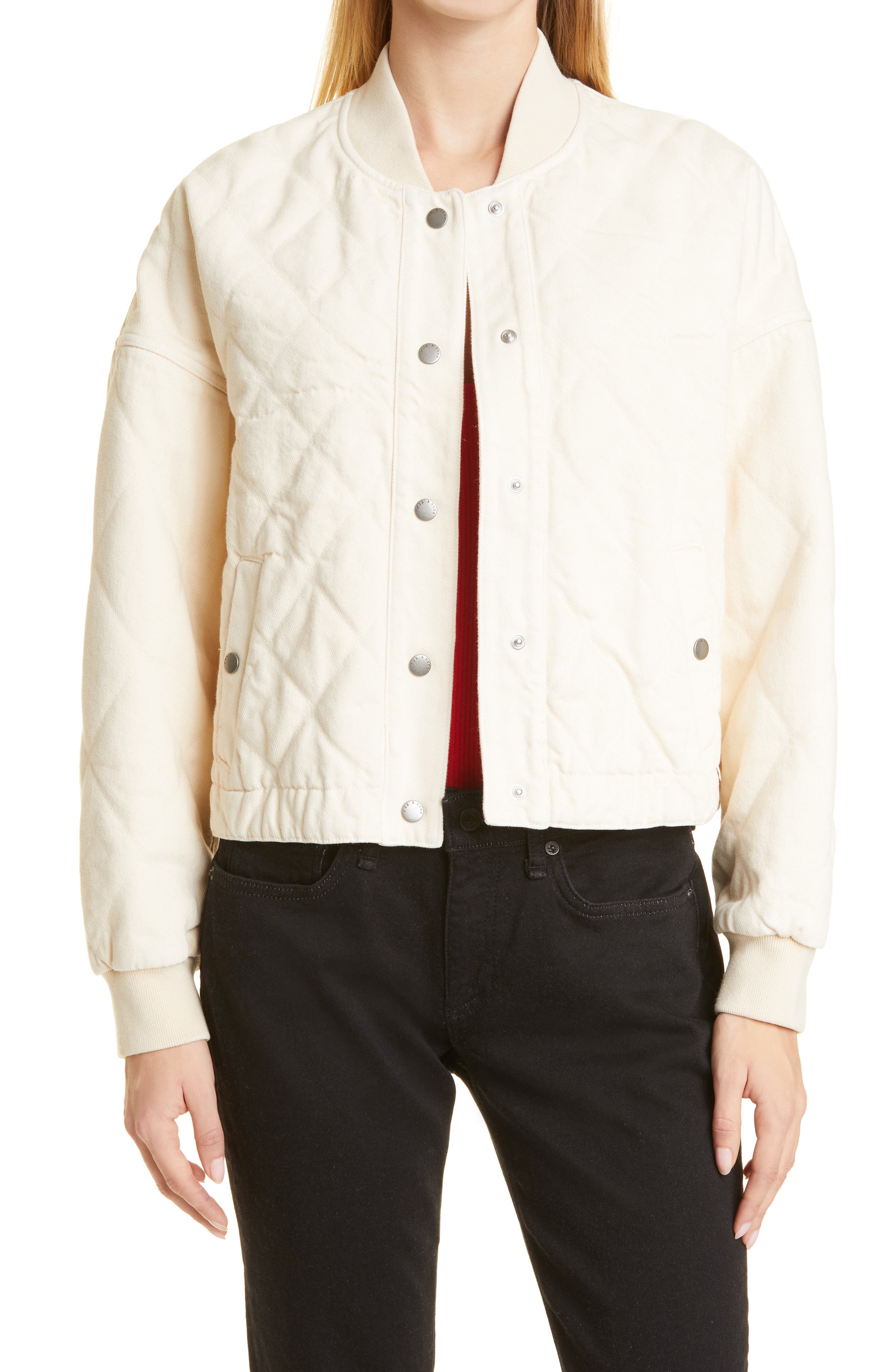 bone Val Quilted Cropped Denim Jacket 