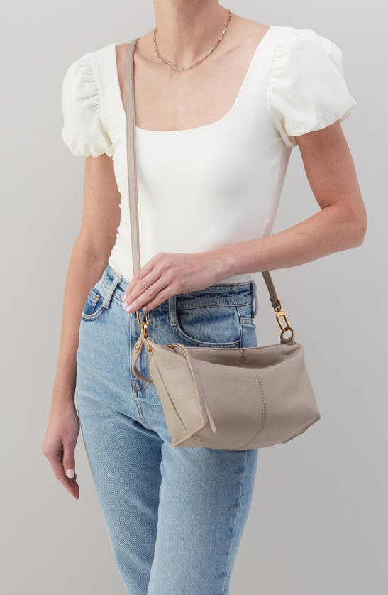 Shop Hobo Laguna Leather Crossbody Bag In Taupe