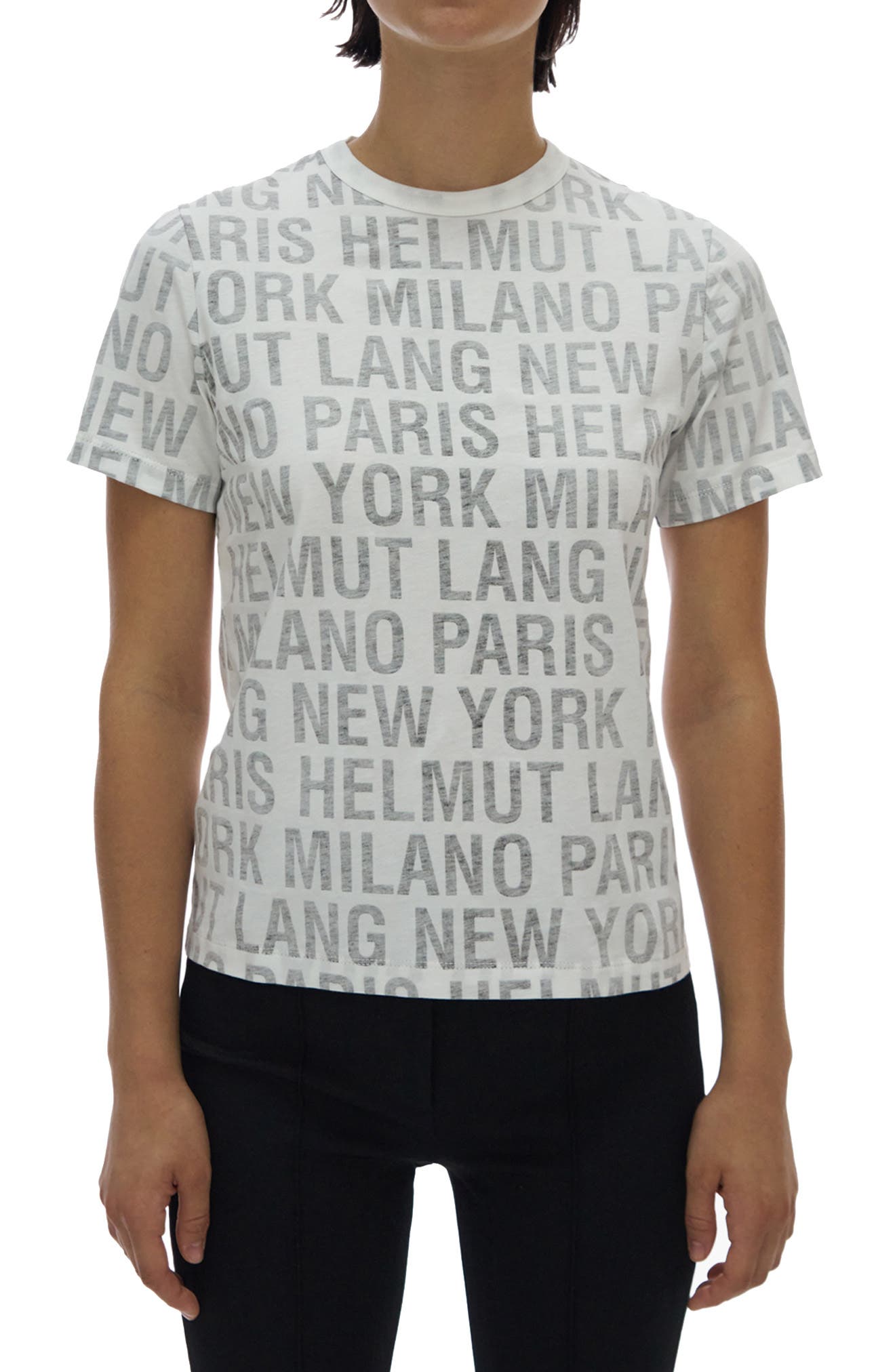 Helmut Lang Allover Print T-Shirt in White at Nordstrom, Size X-Small