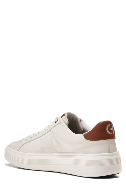Cole Haan Grand Crosscourt Premier Sneaker In Ivory/white/british Tan