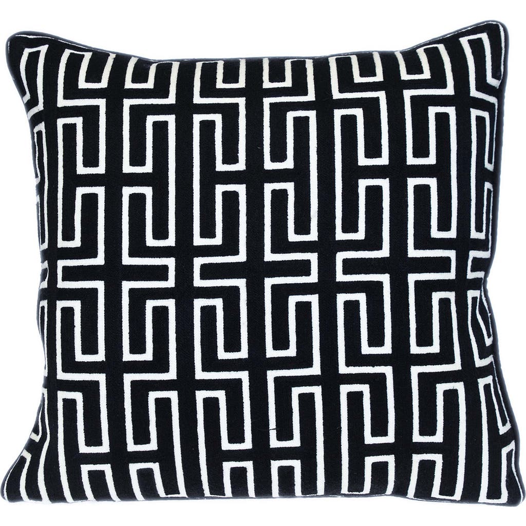 Parkland Collection Milo Embroidered Throw Pillow In Black