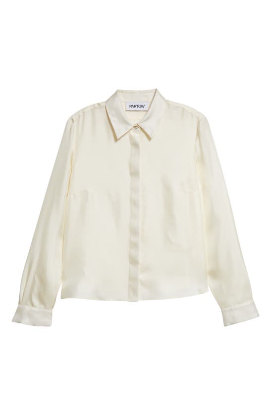 Shop Partow Lara Cotton Twill Button-up Shirt In Ivory