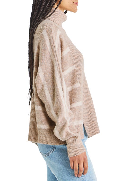 SPLENDID SPLENDID BEA STRIPE SLEEVE RIB TURTLENECK SWEATER 