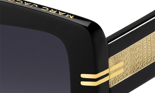 Marc Jacobs 53mm Gradient Rectangular Sunglasses In Black Crystal/dark Grey Sf